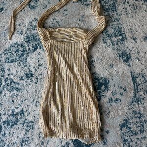 Lucy in the Sky Gold Striped Dress